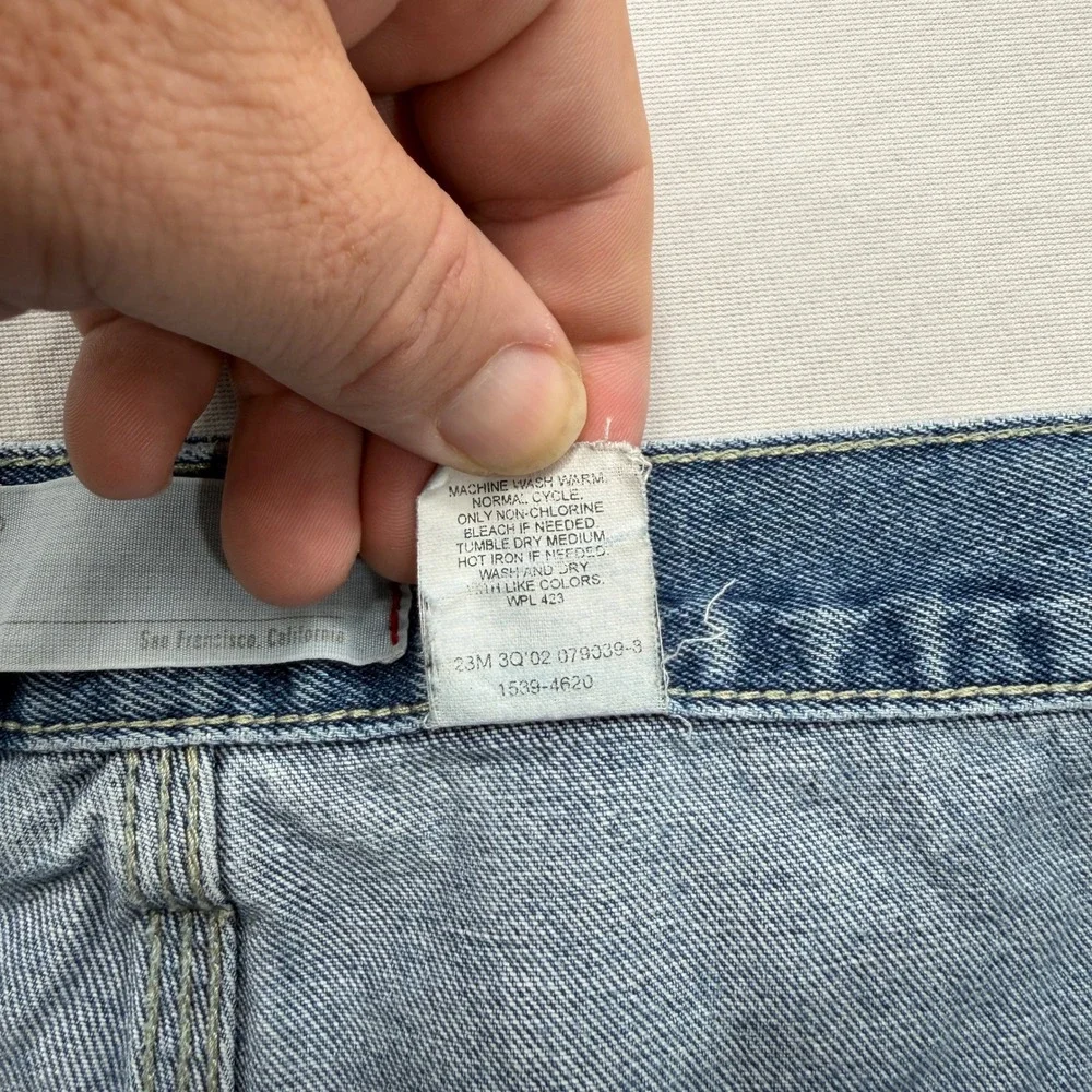 VTG Levi's Baggy Carpenter Jeans Loose Fit Workwear Denim Blue Mens 44x32